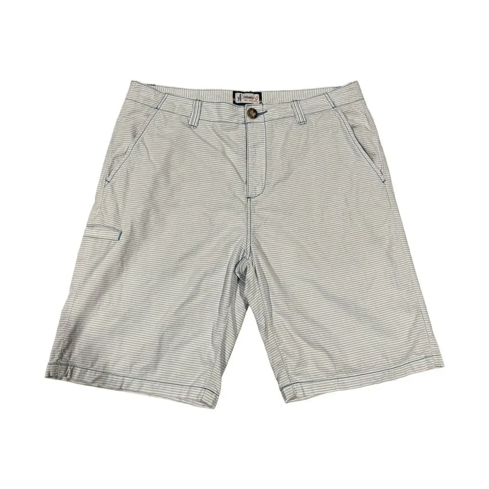 Johnnie O Men's Blue/white Striped Shorts Size‎ 35 Chino West Coast Prep